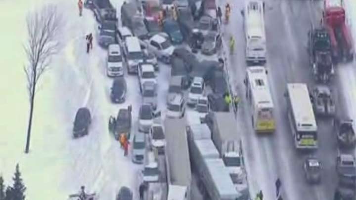 96 araç birbirine girdi!