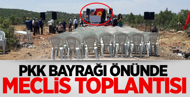 PKK Bayrağı Önünde Meclis Toplantısı Yaptılar