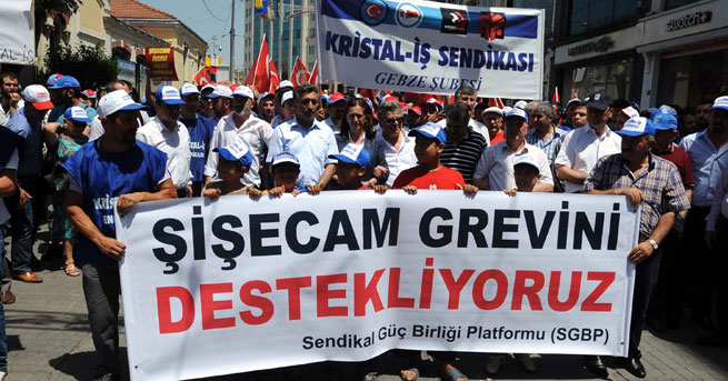 Taksim'de Cam İşçisine Destek