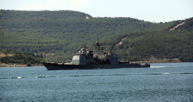ABD Gemisi Çanakkale Boğazı’ndan Geçiş Yaptı