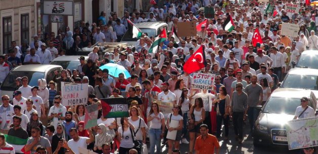 Viyana'da Onbinler İsrail'i Kınadı