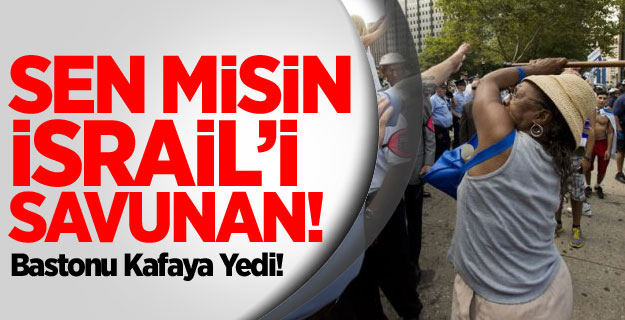 İsrail'e Destek Eyleminde Bastonlu Tepki