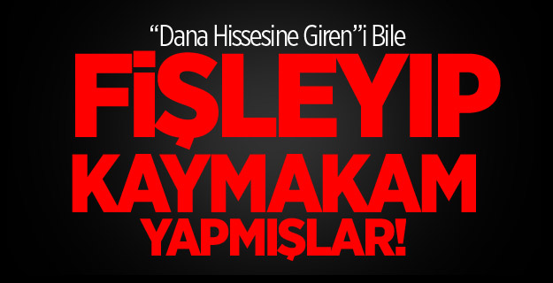 “Dana Hissesine Giren”i Bile Fişleyip Kaymakam Yapmışlar!