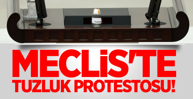 Meclis'te tuzluk protestosu!