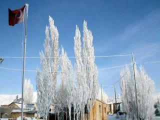 Soğukta Dalgalanan Türk Bayrağı Dondu