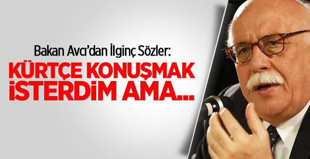 Bakan Avcı: Kürtçe konuşmak isterdim ama...