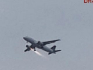 THY Uçağı Havada Alev Alev Yandı