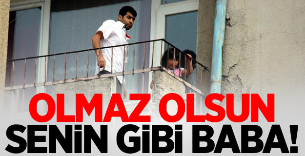Çocuğunu rehin alarak boynuna ip geçirdi