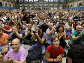 Belediye başkanları sığınmacılar için eylemde