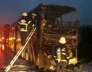 TEM'de Otobüs Yangını!