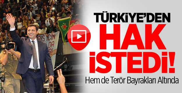 Demirtaş, Terör Bayrakları Altında Hak İstedi!