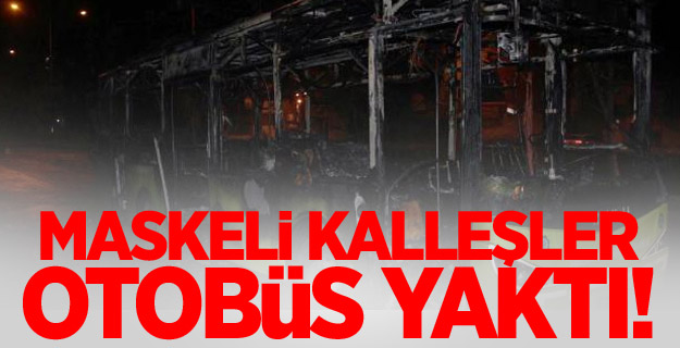 Vandallar içi yolcu dolu otobüsü yaktı