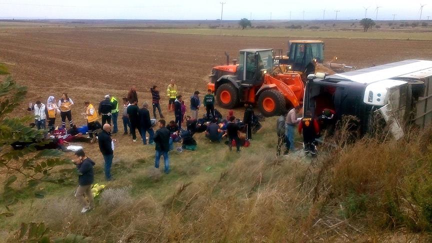 Sığınmacıları Taşıyan Otobüs Devrildi