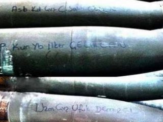 PKK'yı Dağıtan Top Mermilerine Anlamlı Yazı!