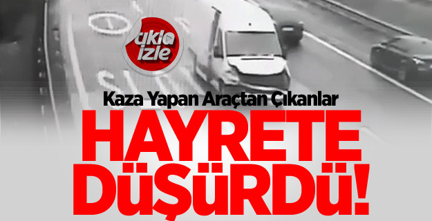 Kaza Yapan Araçtan Çıkanlar Şaşırttı