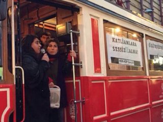 PKK Yandaşları İstanbul'da Tramvayı İşgal Ettiler