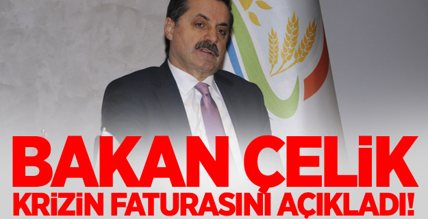 Bakan Çelik, tarım alanında krizin faturasını açıkladı