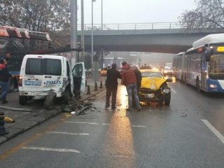 Başkent’te Polis Aracı Kaza Yaptı