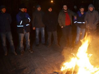 Termik santral işçilerinden eylem