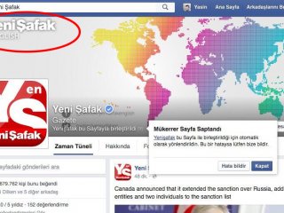Yeni Şafak: Facebook hesabımızı paralelciler kapattı