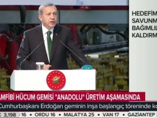 Erdoğan amfibi hücum gemisi töreninde konuştu