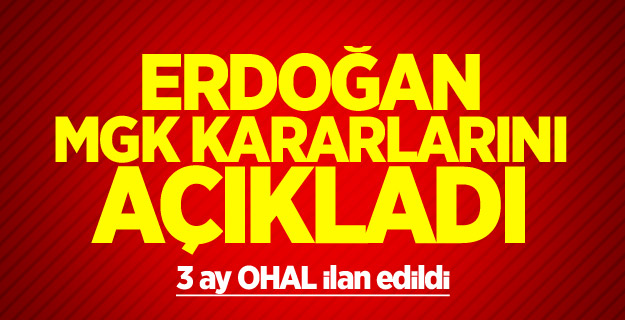 Cumhurbaşkanı Erdoğan: OHAL ilan ettik