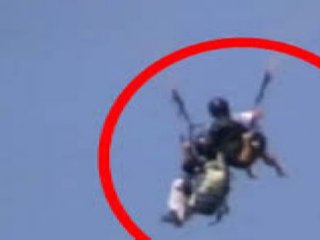 Paraşütten düşen adam yere çakıldı