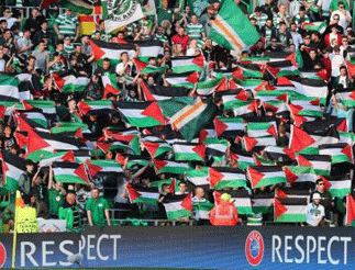Celtic taraftarı Filistin için geri adım atmıyor!