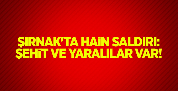 Şırnak'ta hain saldırı: Şehit ve yaralılar var!