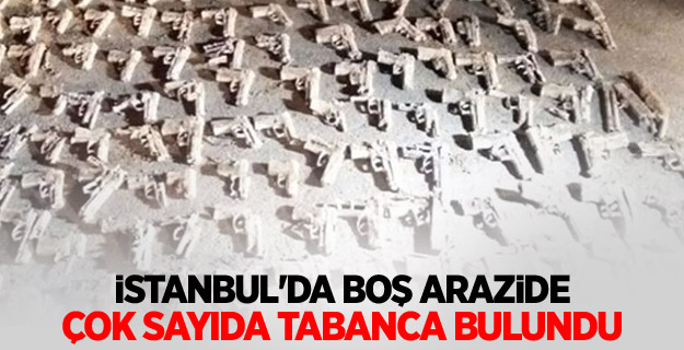 İstanbul'da boş arazide çok sayıda tabanca bulundu