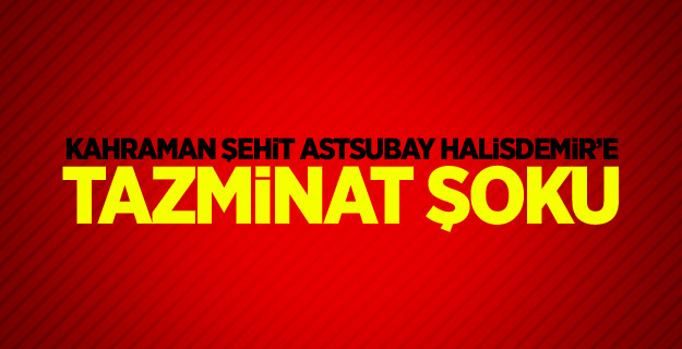 Kahraman Şehit Astsubay Halisdemir’e tazminat şoku
