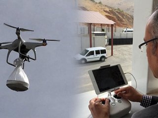 Emniyet Müdüründen koruculara drone ile tatlı ikramı
