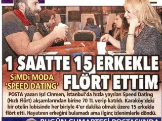 Posta Gazetesi yazarı 'hızlı flört' gecesine katıldı