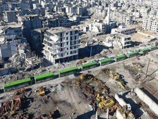 Halep'te 10 otobüslük konvoy yola çıktı!
