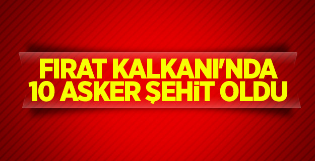Fırat Kalkanı'nda 10 asker şehit oldu