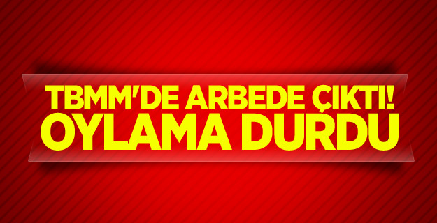 TBMM'de arbede çıktı! Oylama durdu