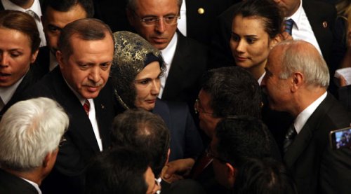 Komutanlar eşli resepsiyonda