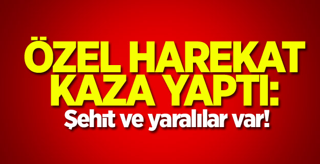 Özel harekat kaza yaptı :Şehit ve yaralılar var!