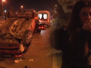 Kaza yapan kadın sürücü şoka girdi