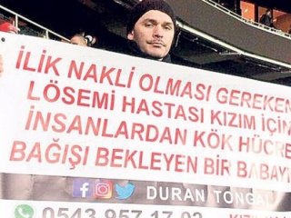 Maçta pankart açıp kızına ilik istedi