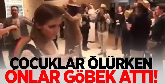 Çocuklar ölürken onlar göbek attı! Rezalet görüntü