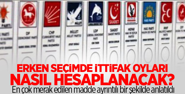 Erken seçimde ittifak oyları nasıl hesaplanacak