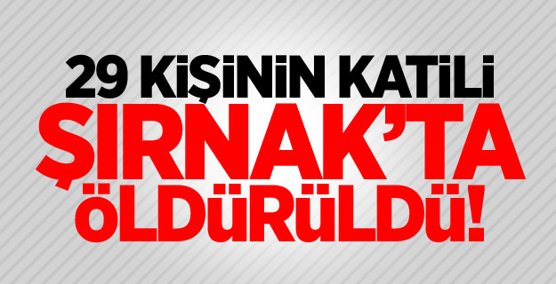 29 kişinin katili Şırnak’ta öldürüldü!