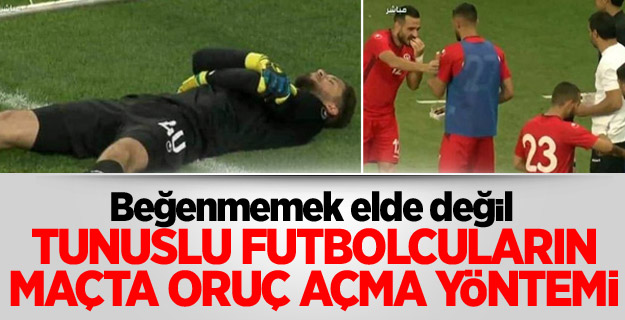 Tunuslu futbolcuların maçta oruç açma yöntemi