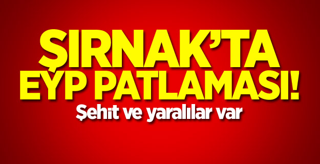 Şırnak’ta EYP patlaması! Şehit ve yaralılar var