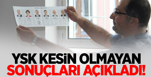 YSK kesin olmayan sonuçları açıkladı!