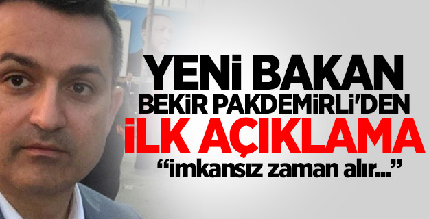 Yeni Bakan Bekir Pakdemirli'den ilk açıklama