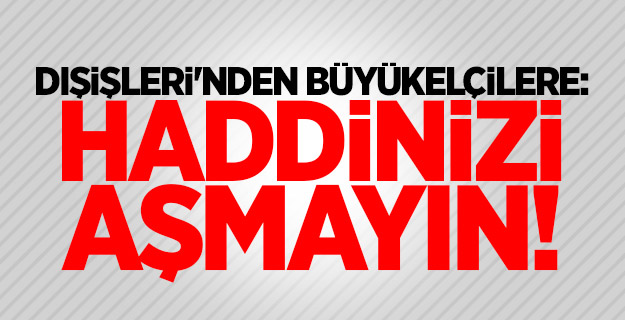 Dışişleri'nden büyükelçilere: Haddinizi aşmayın!