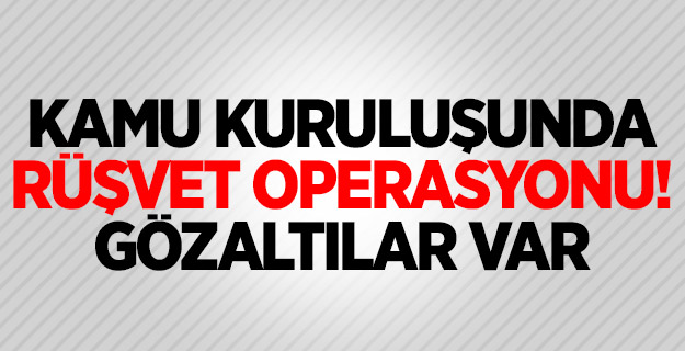 Kamu kuruluşunda rüşvet operasyonu! Gözaltılar var