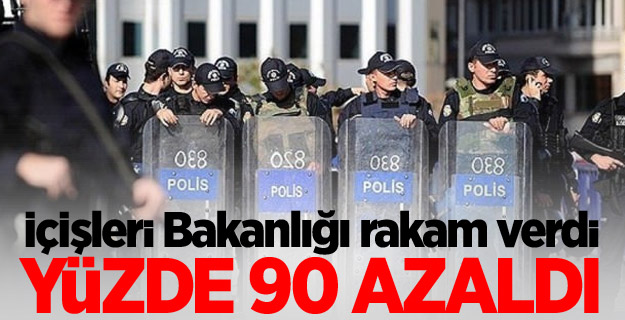 İçişleri Bakanlığı açıkladı! Yüzde 90 azaldı